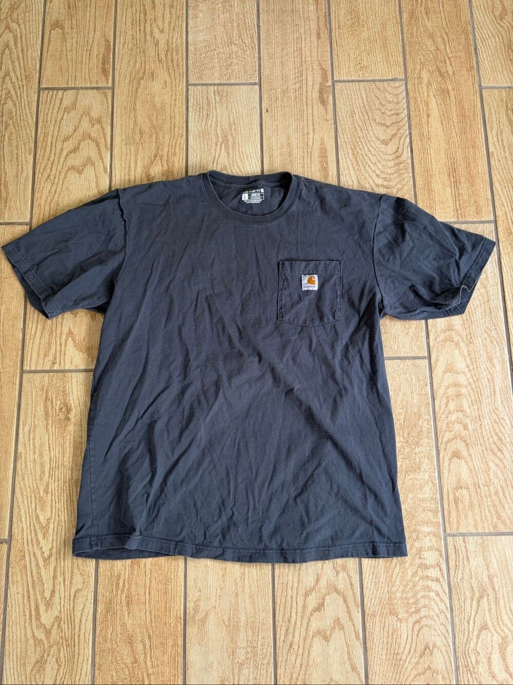 Carhartt K87 Men’s Tall Large Loose Fit Heavyweight Pocket T-Shirt Black/Navy